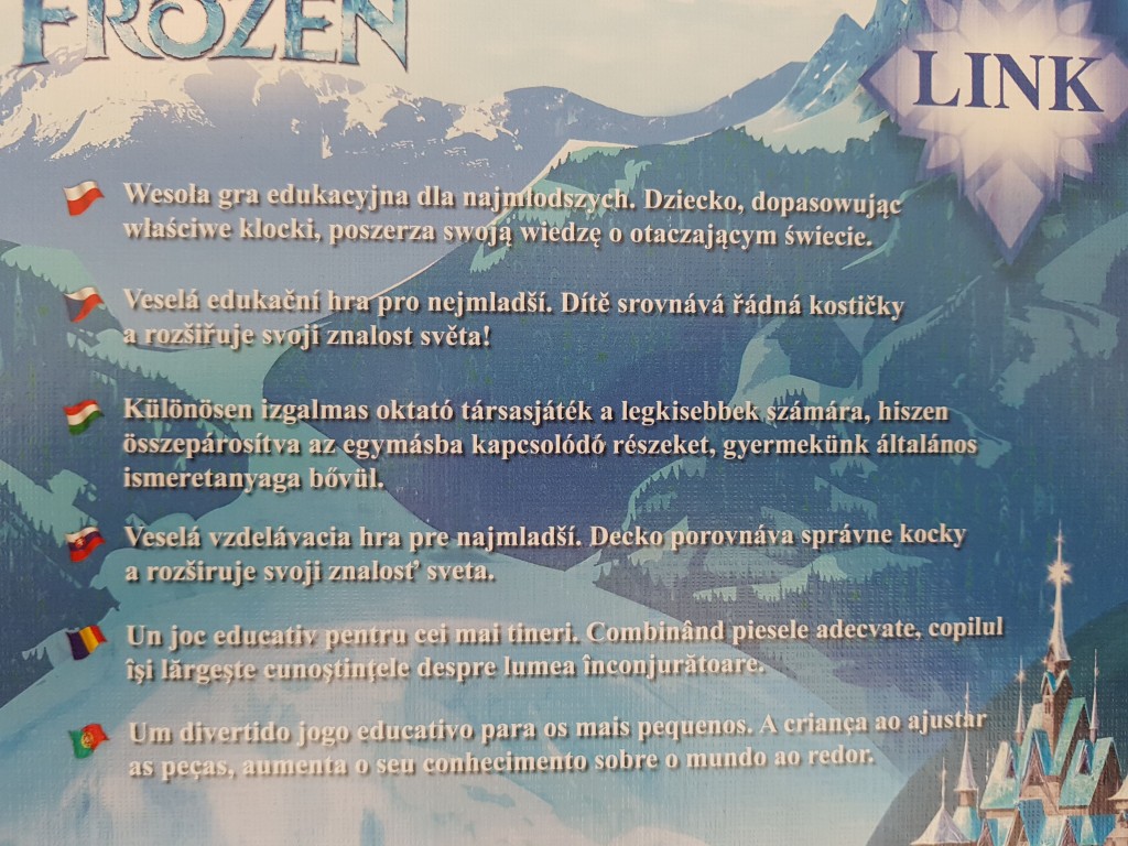 FROZEN PUZZLE    
Eladó egy nagyon keveset használt Frozen /Jégvarázs/ puzzle.
Különösen izgalmas oktató társasjáték a legkisebbek számára, hiszen összepárosítva az egymásba kapcsolódó részeket, a gyermek általános ismeretanyaga bővül.
Átvétel csak személyesen Budapesten a XIII. kerületben. 
 - 3