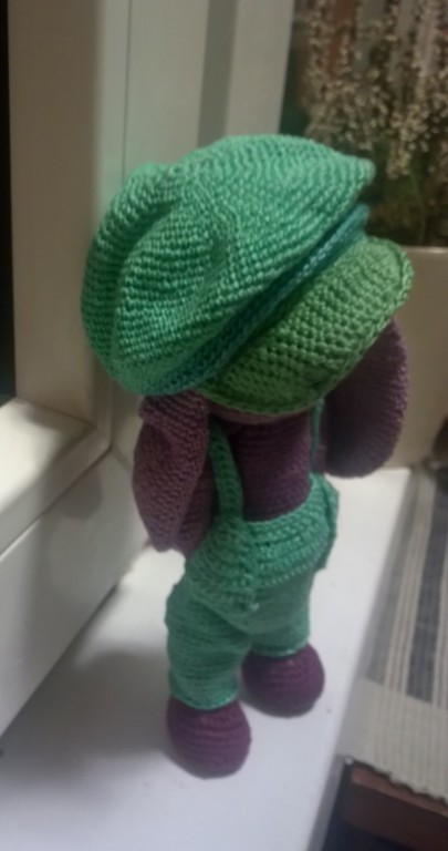 Horgolt új 19 cm es amigurumi nyuszi fiú figura. - 2