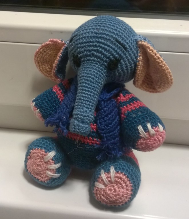 Horgolt, új 14cm es amigurumi elefánt - 2