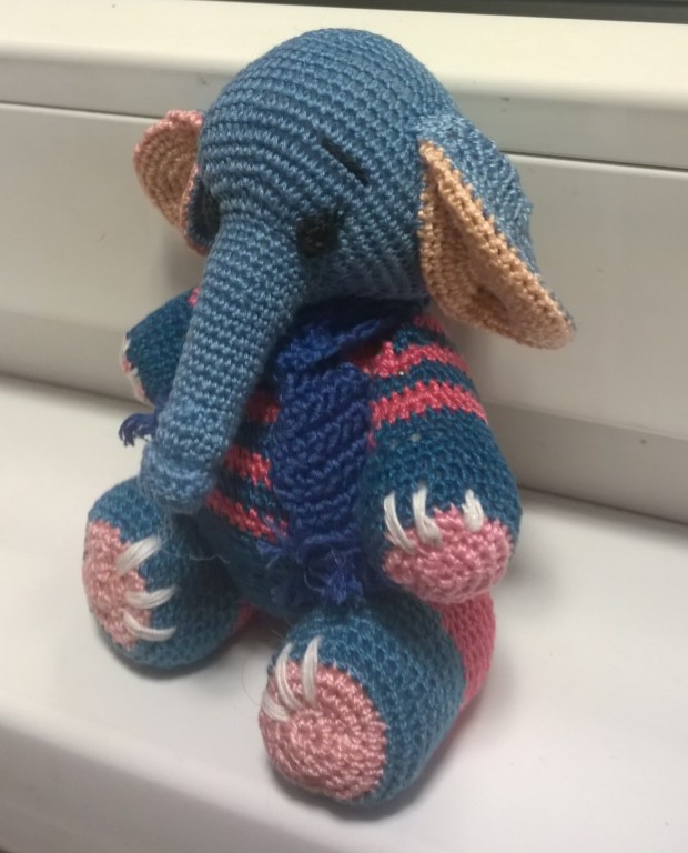 Horgolt, új 14cm es amigurumi elefánt - 3