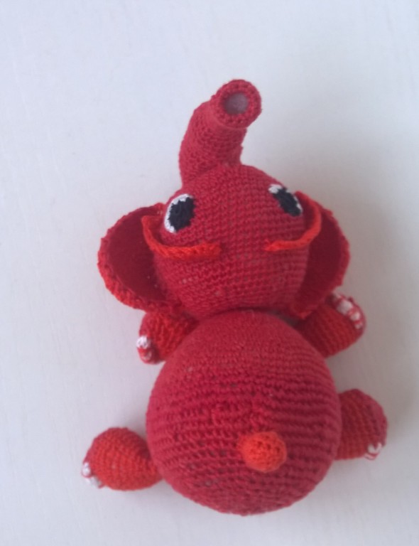 Horgolt amigurumi 13 x7 cm es elefánt figura - 2