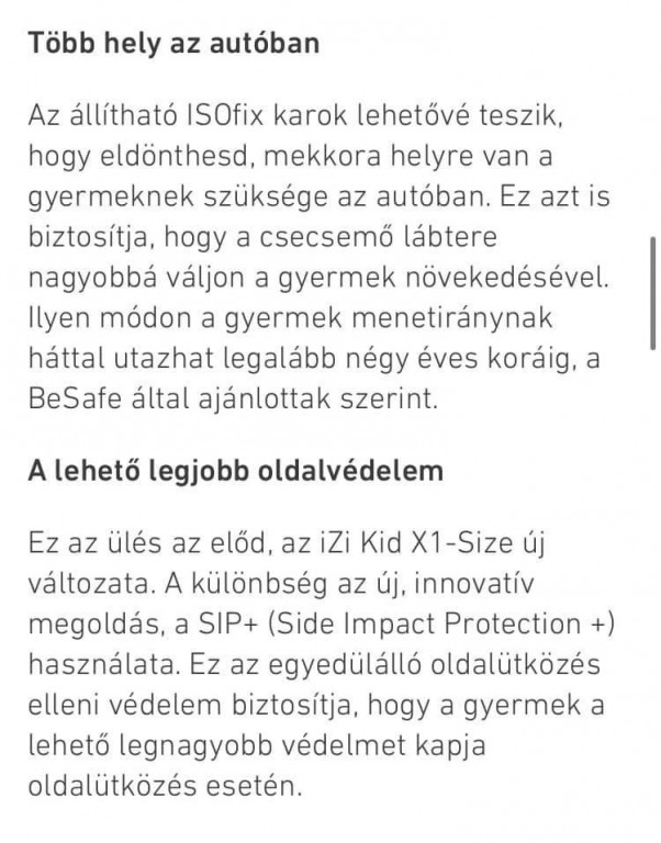 Eladó BeSafe  iZi Kid X1-Size tesztgyőztes gyerekülés! Személyesen Tiszakécske, Lakitelek, Tiszaalpár! De igény esetén 70km körzetbe szállításis megoldható ráfizetéssel! - 2