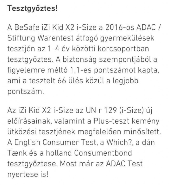 Eladó BeSafe  iZi Kid X1-Size tesztgyőztes gyerekülés! Személyesen Tiszakécske, Lakitelek, Tiszaalpár! De igény esetén 70km körzetbe szállításis megoldható ráfizetéssel! - 3